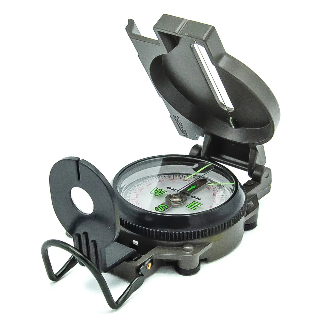 Brunton Lensatic Military-Style Compass Open Outdoor Action