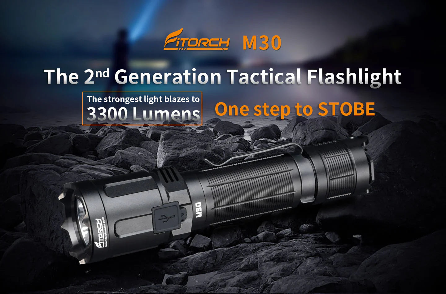 Fitorch M30 3300 Lumen Rechargeable Tactical Torch