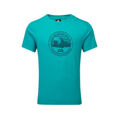 Mountain Equipment Roundel Men's Tee Outdoor Action Topaz - Front