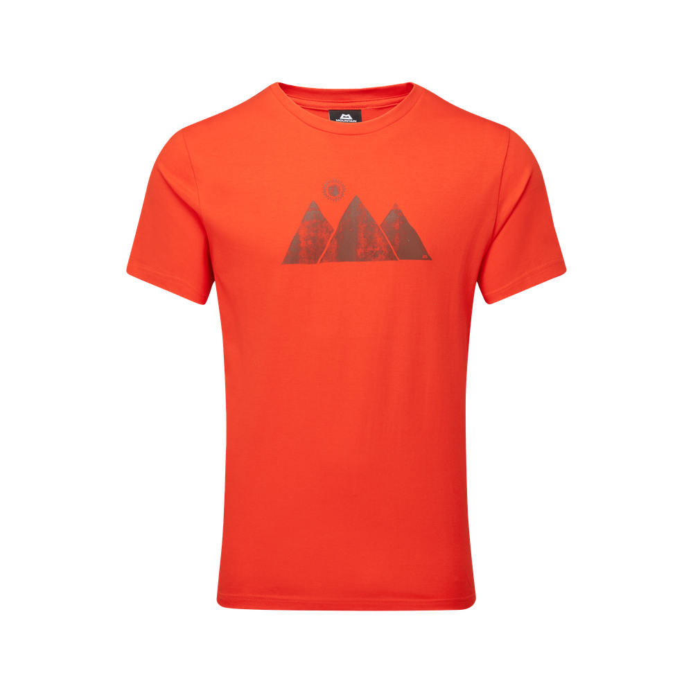 Mountain Equipment Mountain Sun Men's Tee Outdoor Action Cardinal Orange- Front