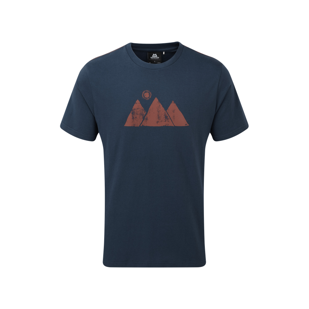 Mountain Equipment Mountain Sun Men's Tee Outdoor Action Denim Blue- Front