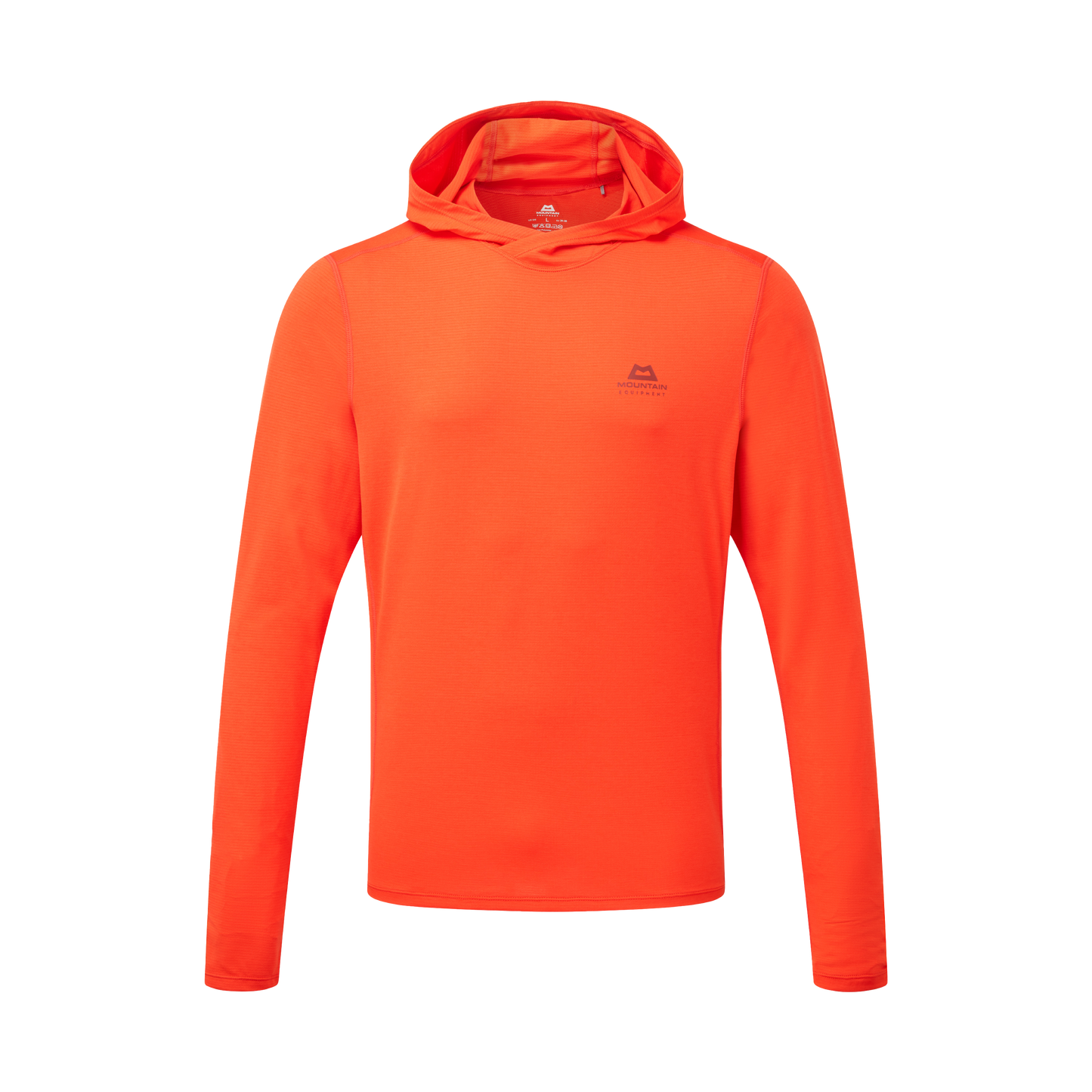 Mountain Equipment Glace Hooded Men's Top Outdoor Action Cardinal Orange - Front