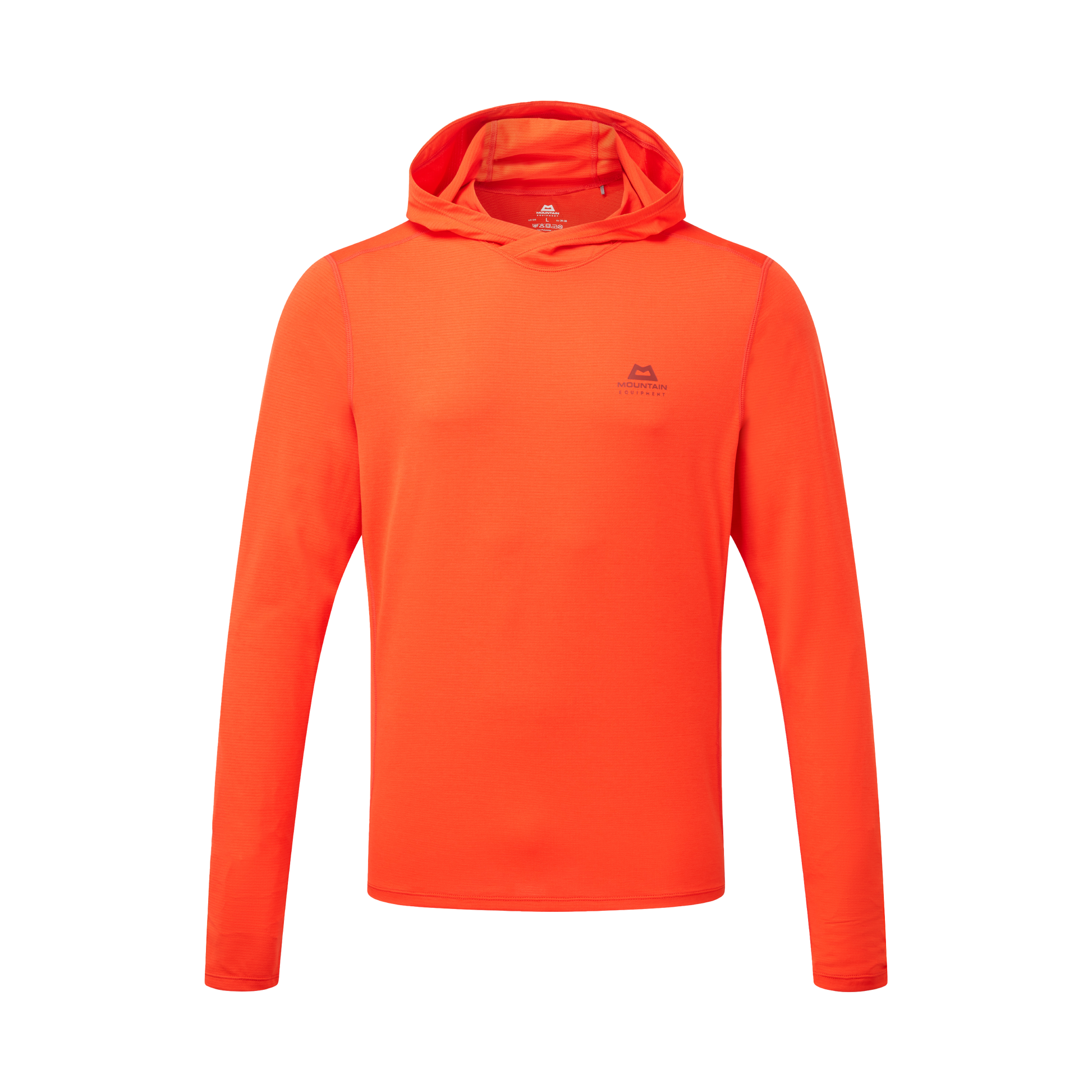 Mountain Equipment Glace Hooded Men's Top Outdoor Action Cardinal Orange - Front