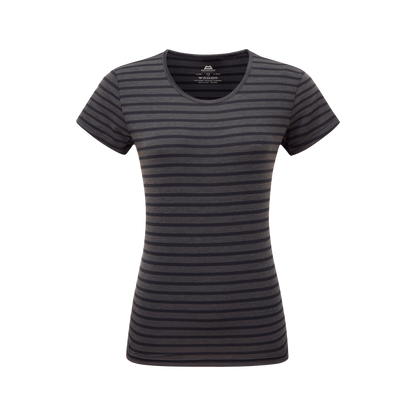 Mountain Equipment Groundup Stripe Women's Tee Outdoor Action Cosmos Stripe- front