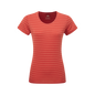 Mountain Equipment Groundup Stripe Women's Tee Outdoor Action Rosewood Stripe- front