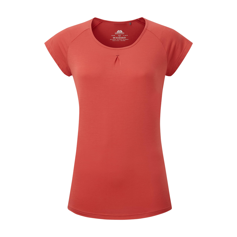 Mountain Equipment Equinox Women's Tee Outdoor Action Rosewood - Front