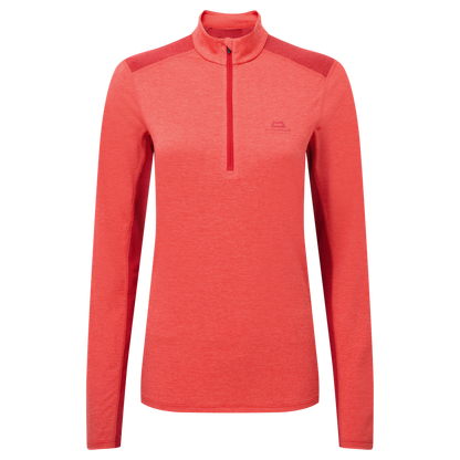 Mountain Equipment Nava LS Women's Zip T Outdoor Action Hibiscus/Capsicum - Front