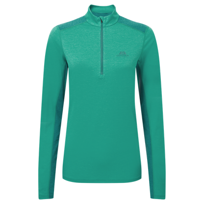Mountain Equipment Nava LS Women's Zip T Outdoor Action Jade/Spruce - Front