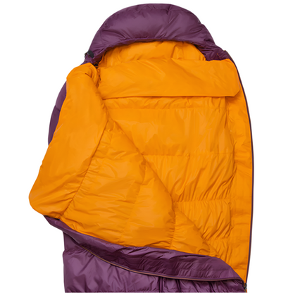 Mountain Equipment Classic Eco 500 Women's Sleeping Bag Outdoor Action Raisin- Gemini Zip Baffles