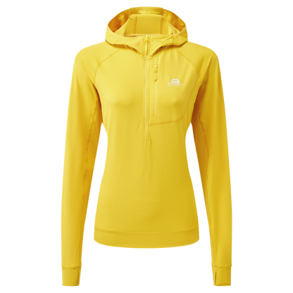 Mountain Equipment Aiguille Hooded Women's Top Outdoor Action Lemon - Front