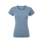 Mountain Equipment Groundup Stripe Women's Tee Outdoor Action Bluefin Stripe- front
