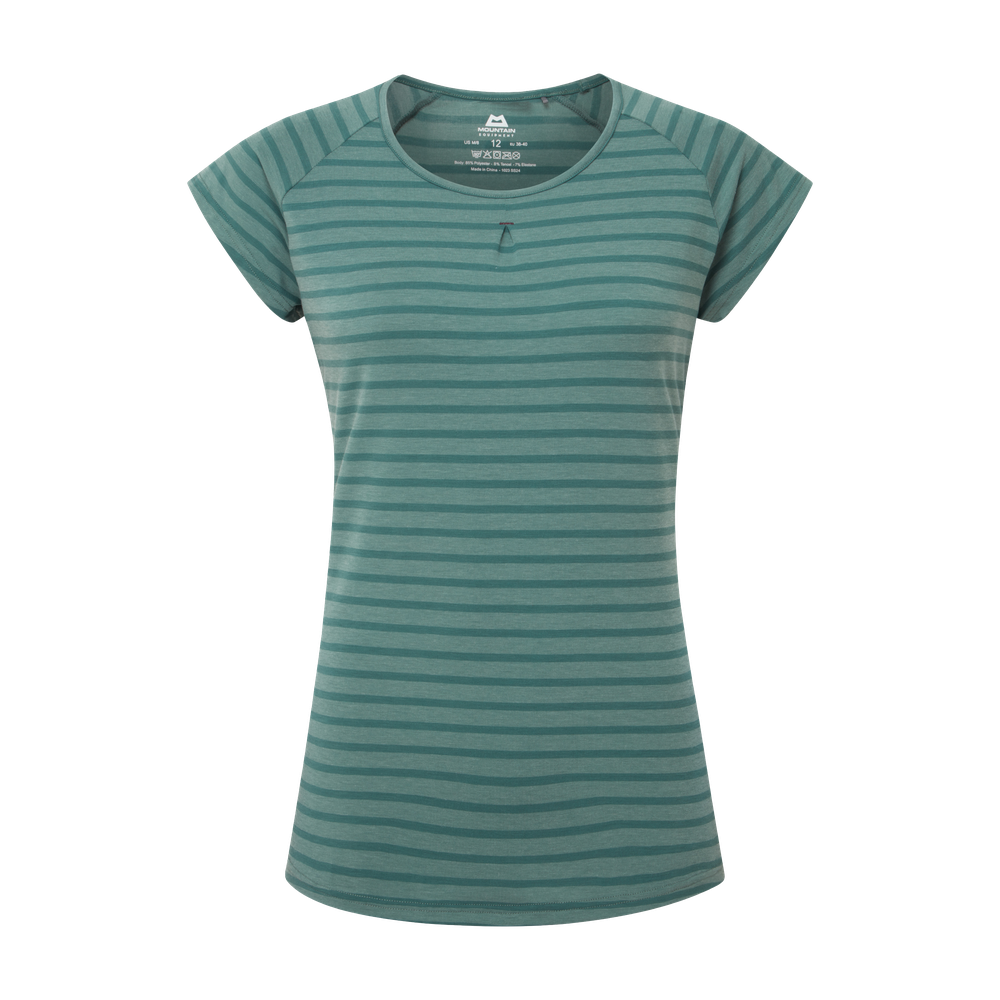 Mountain Equipment Equinox Women's Tee Outdoor Action Fern stripe - Front