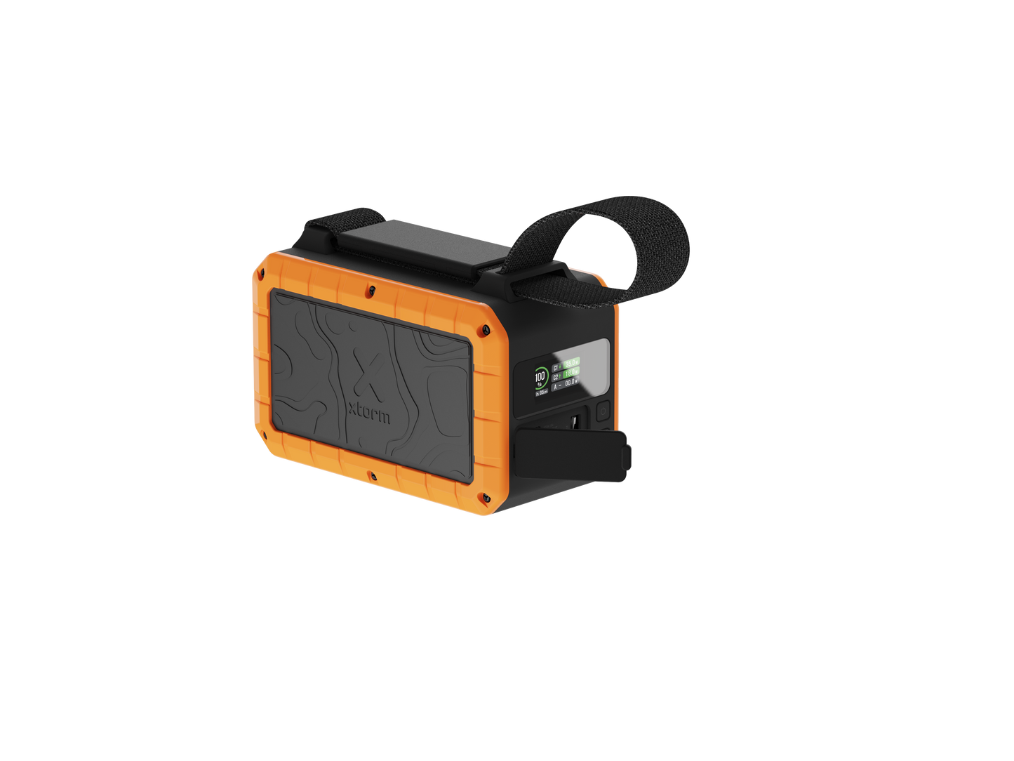 Xtorm Rugged Flashlight Powerbank 40.000 100W- Torch Outdoor Action Black/Orange - Side Angled