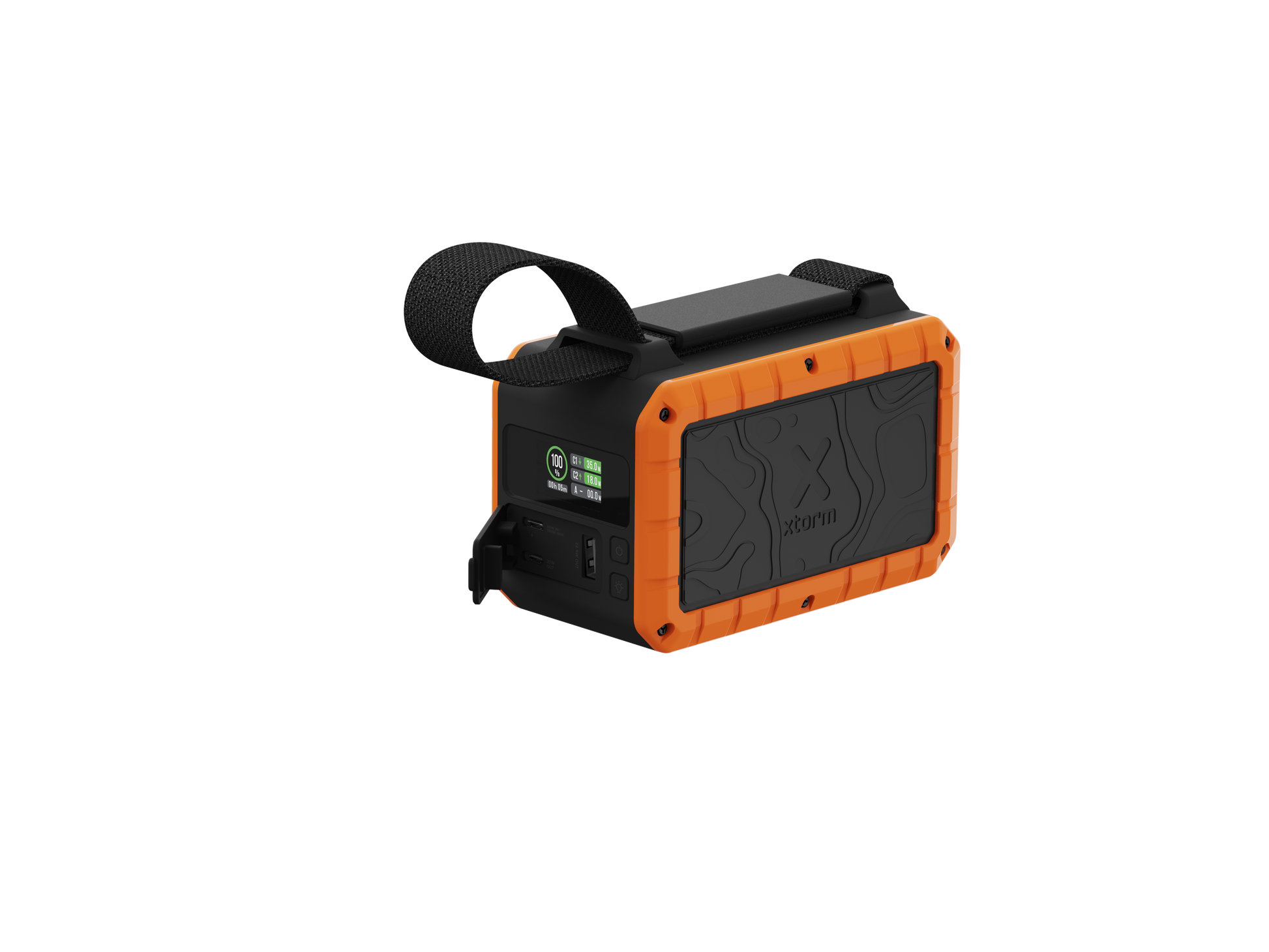 Xtorm Rugged Flashlight Powerbank 40.000 100W- Torch Outdoor Action Black/Orange - Side Angled