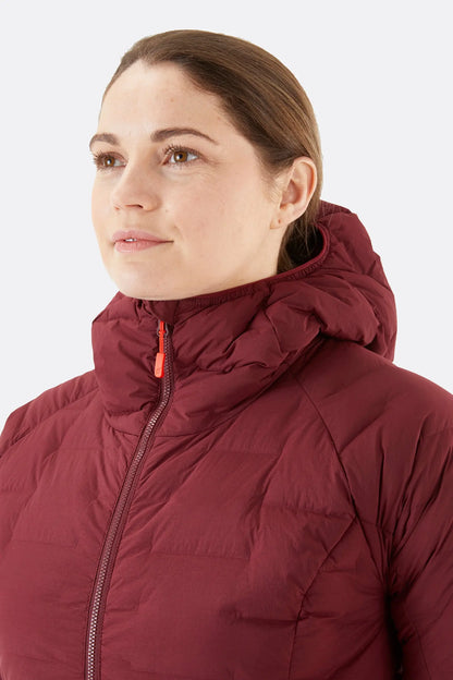 Rab Women's Cubit Stretch Down Hoody Deep Heather - Down-filled hood