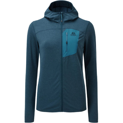 Mountain Equipment Lumiko Hooded Women's Jacket Outdoor Action Majolica/Alto Blue -  Front