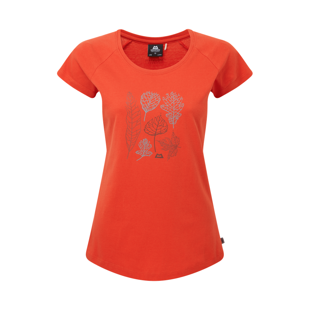 Mountain Equipment Leaf Women's Tee Outdoor Action Paprika - Front