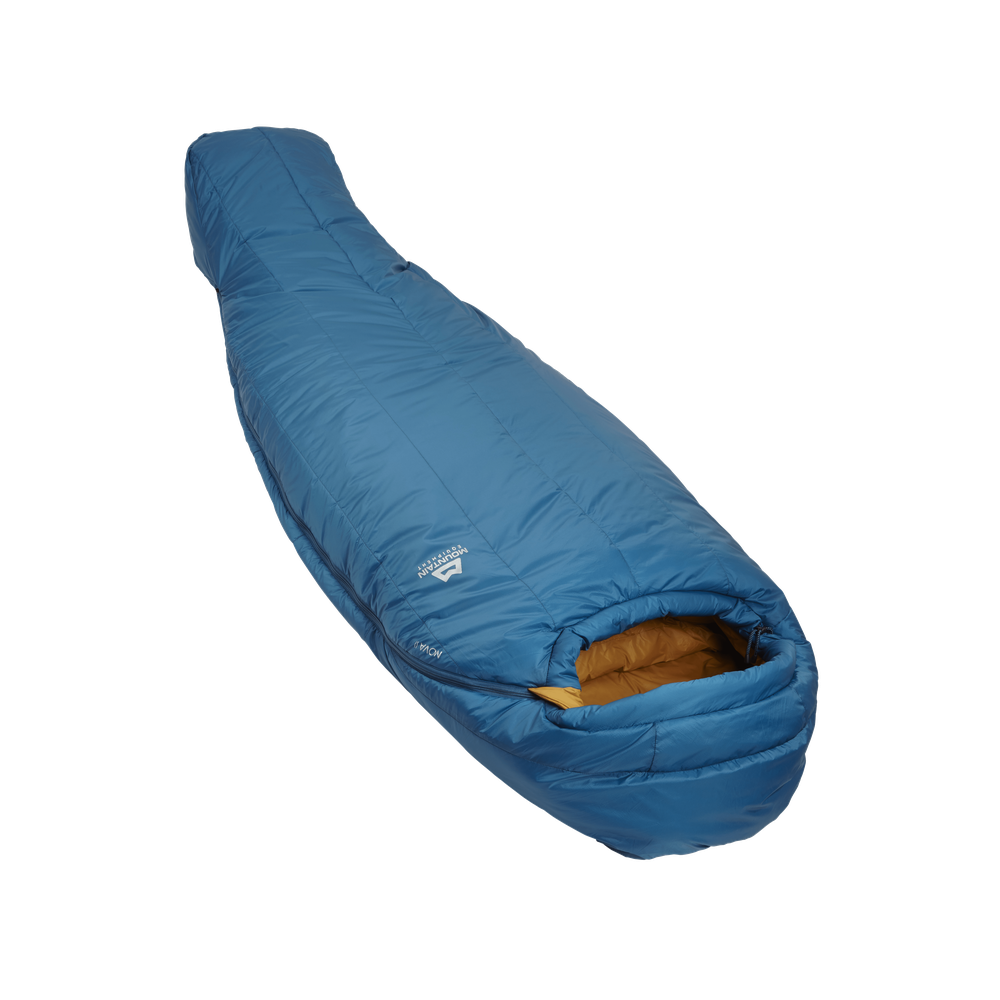 Mountain Equipment Nova II Women's Sleeping Bag Outdoor Action Ink/Pumpkin Spice - Slanted View